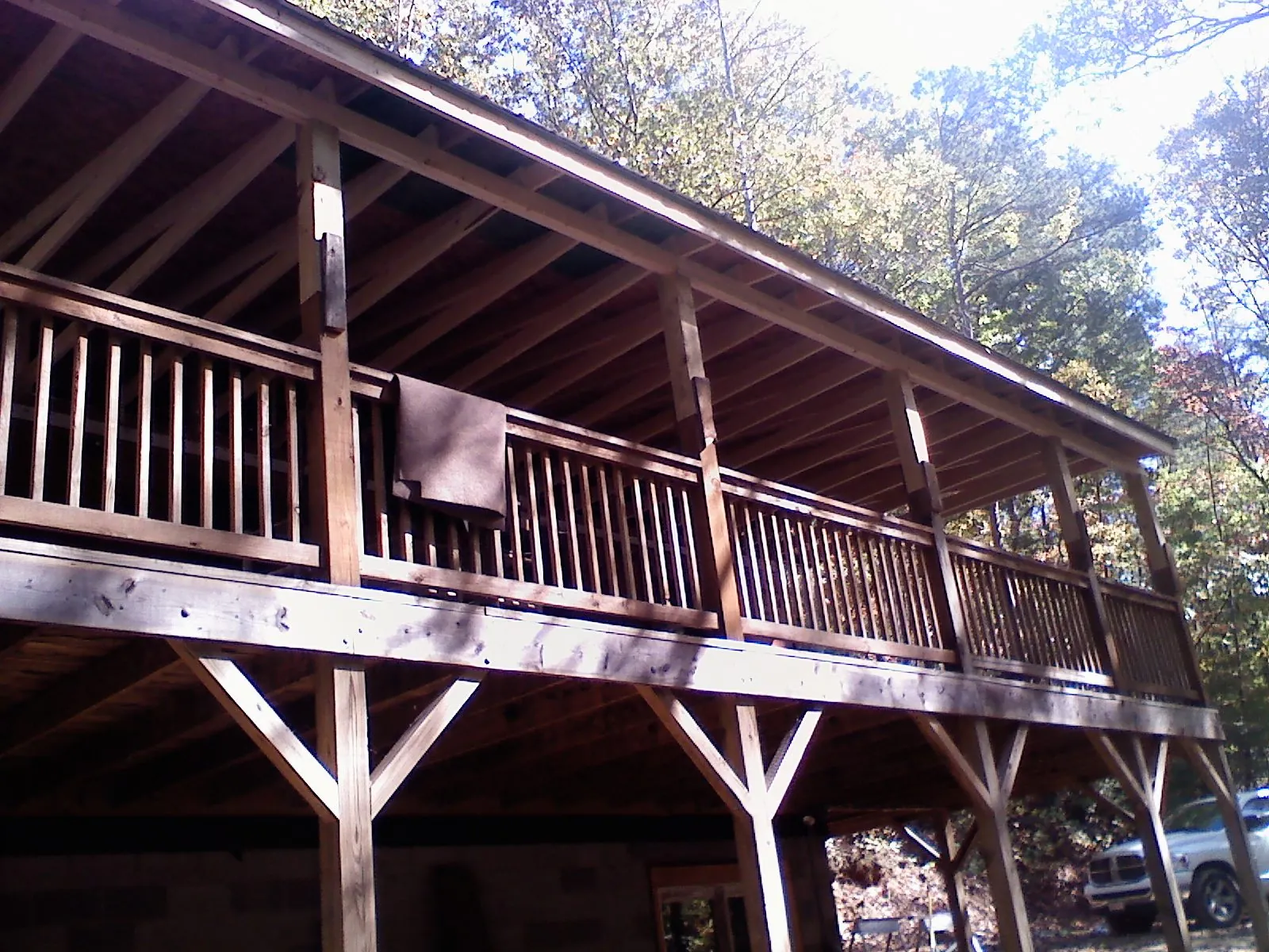 Timber framing under a new elevated porch and deck — Roof Leak Repair in Ruston by Roofing Brothers